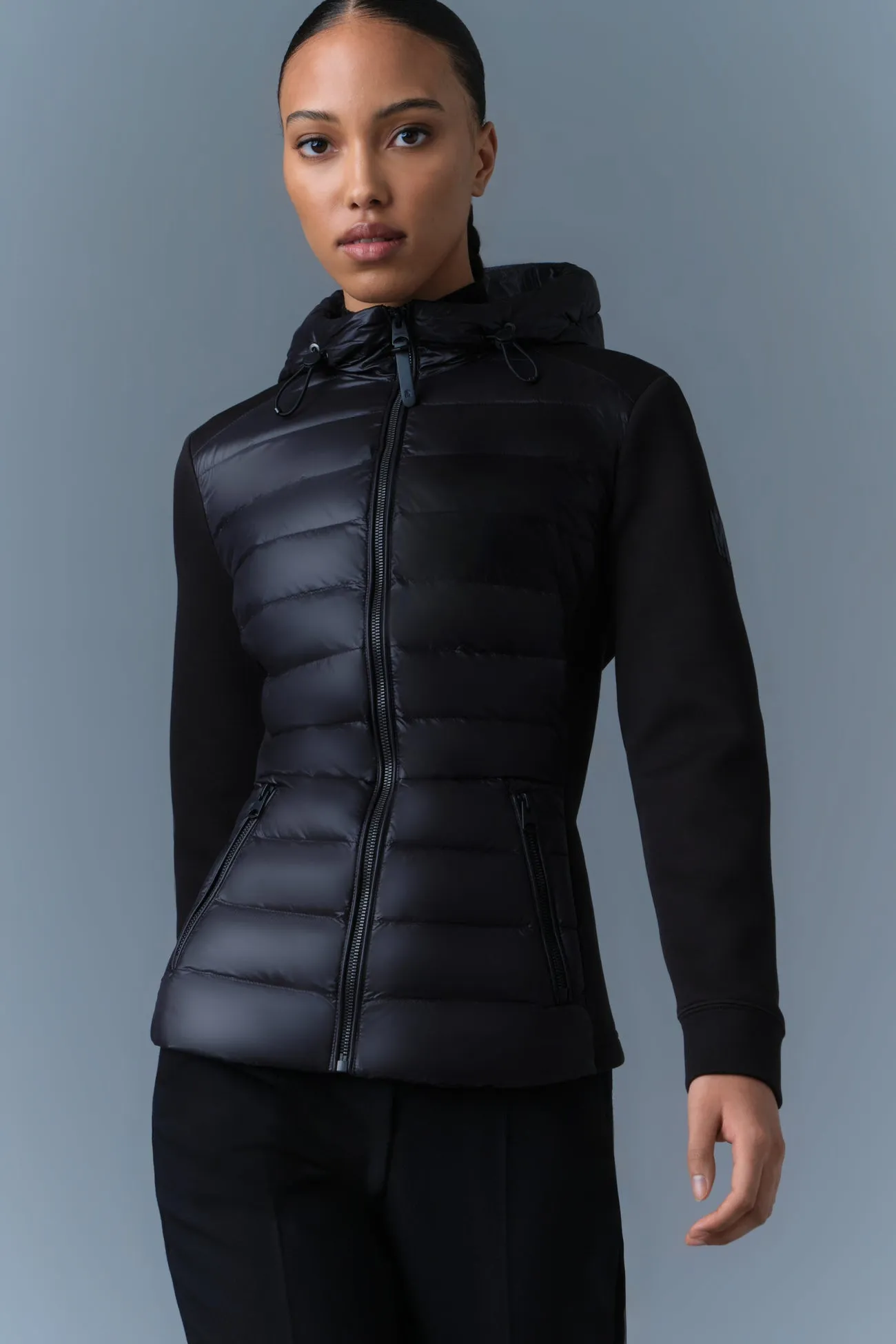 DELLA-R Hybrid Jacket with Hood Black