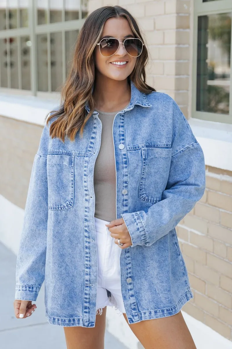 Denim Button Down Jacket