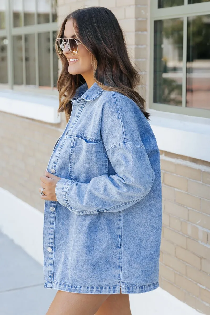 Denim Button Down Jacket