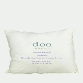 d.o.e. down on earth® rhapsody wrap down and feather pillow with organic cotton ticking