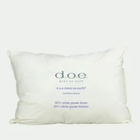 d.o.e. earth® 50%-50% goose down and feather pillow with organic cotton ticking