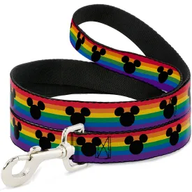 Dog Leash - Mickey Mouse Ears Icon Rainbow Pride Flag by Buckle-Down