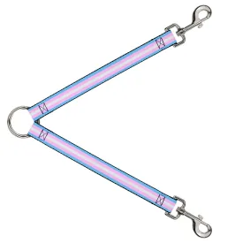 Dog Leash Splitter - Flag Transgender Baby Blue/Baby Pink/White by Buckle-Down