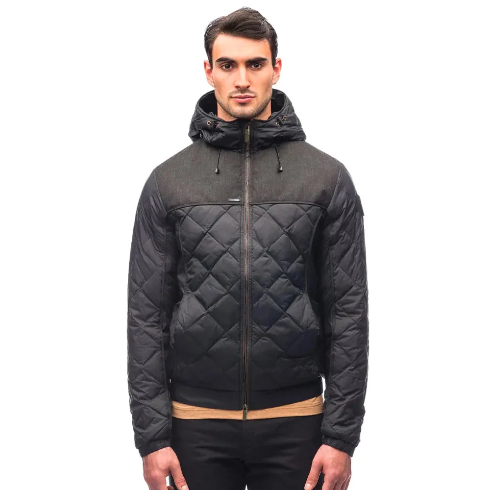 Elroy Men's Quilted Hooded Jacket Black / H.black