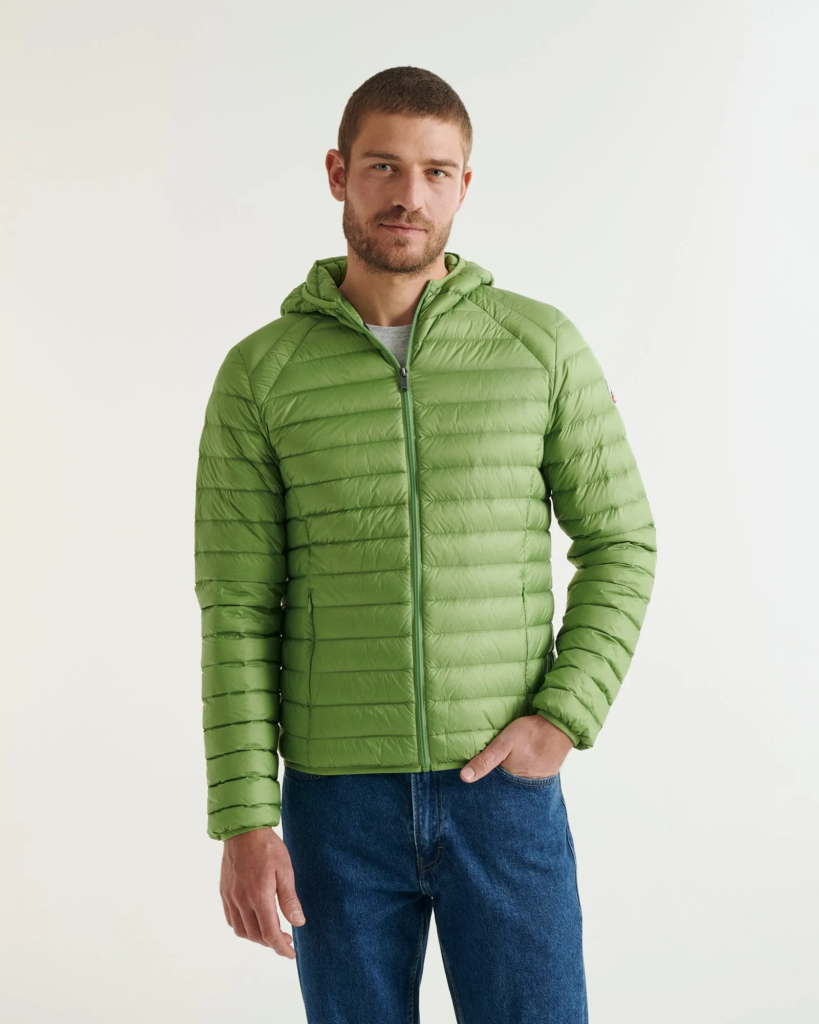 Fern green Nico lightweight hooded puffer jacket