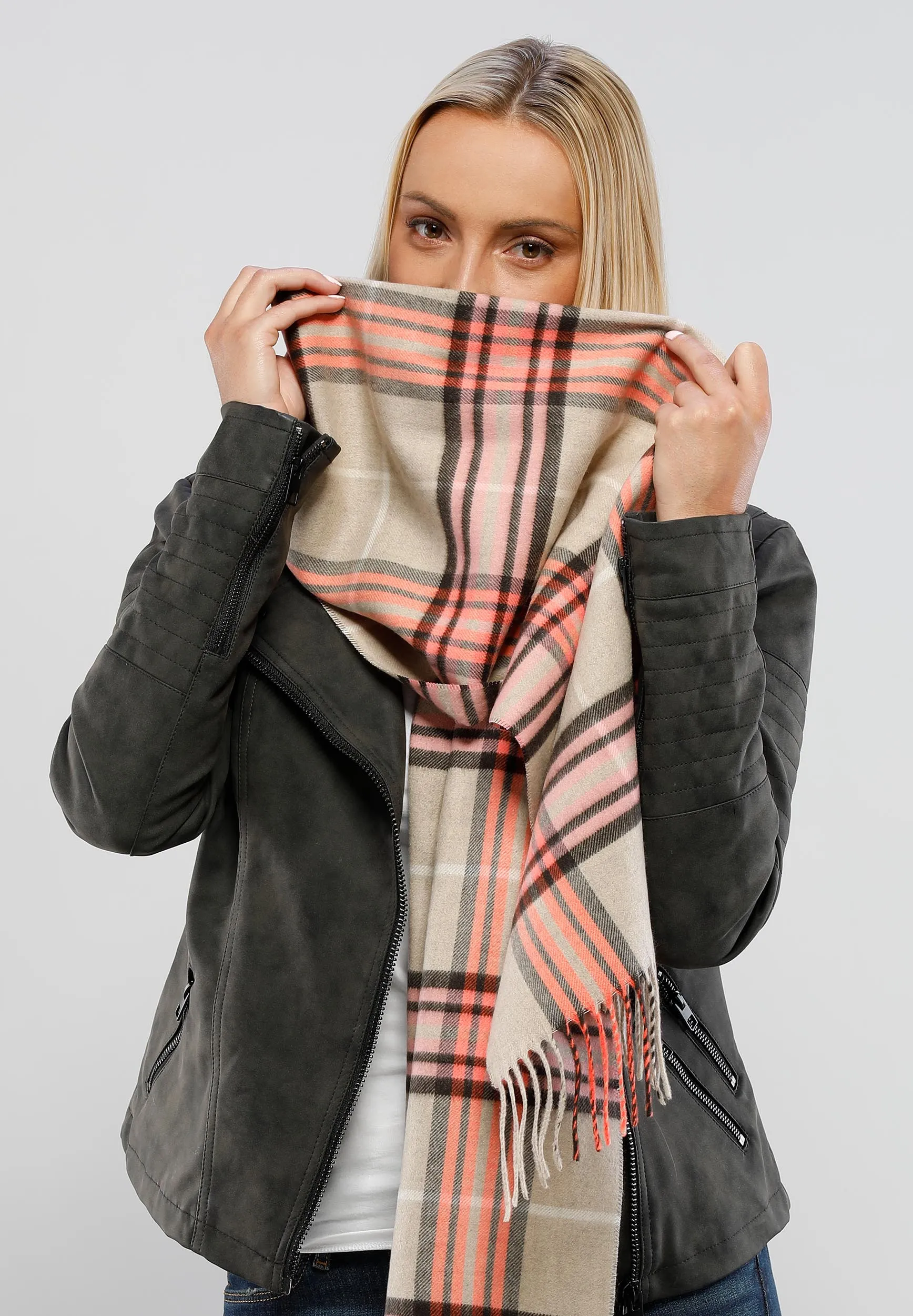 FRAAS Plaid Oversized Cashmink® Scarf