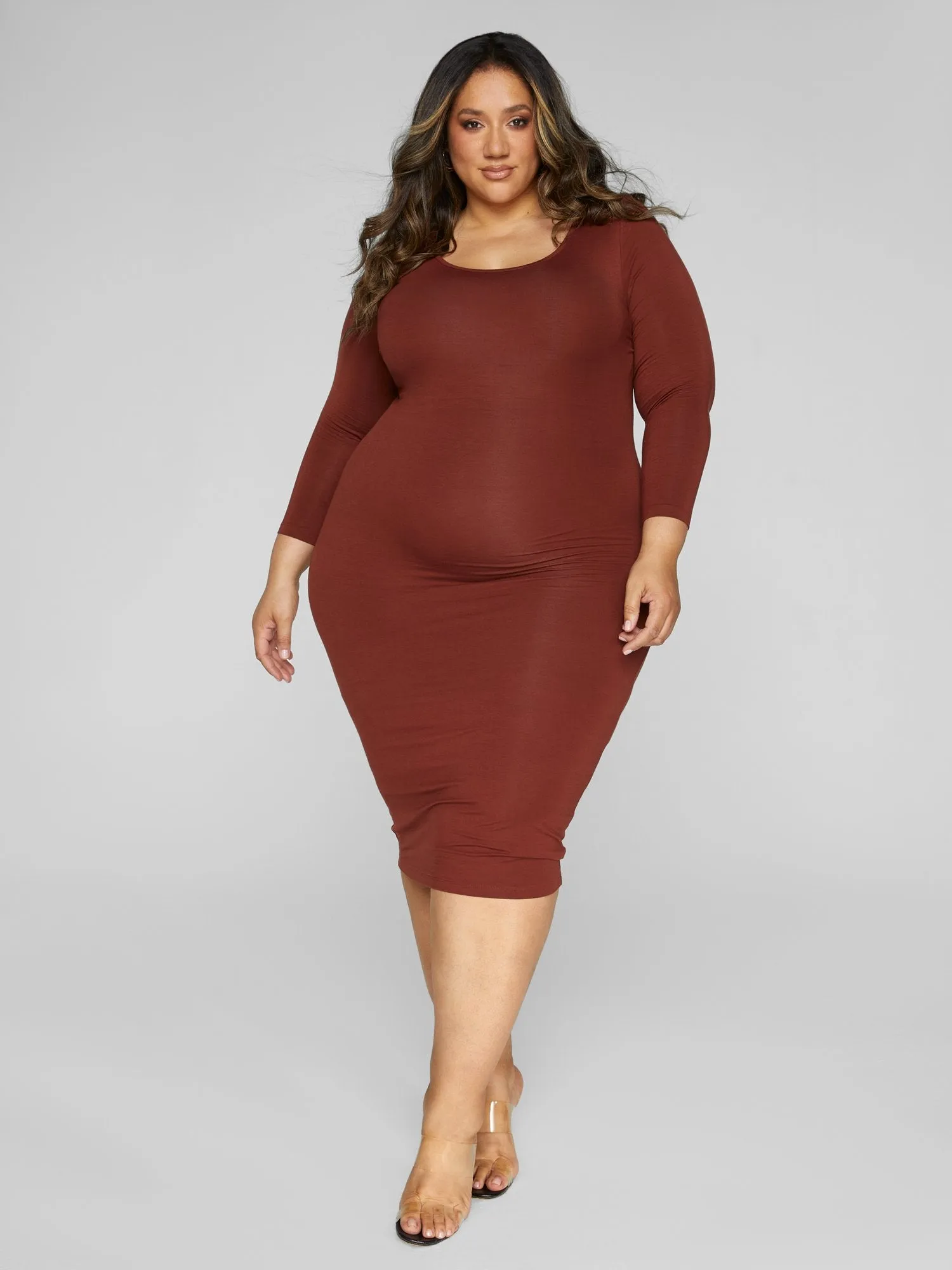 FTF Signature Long Sleeve Everyday Midi Dress