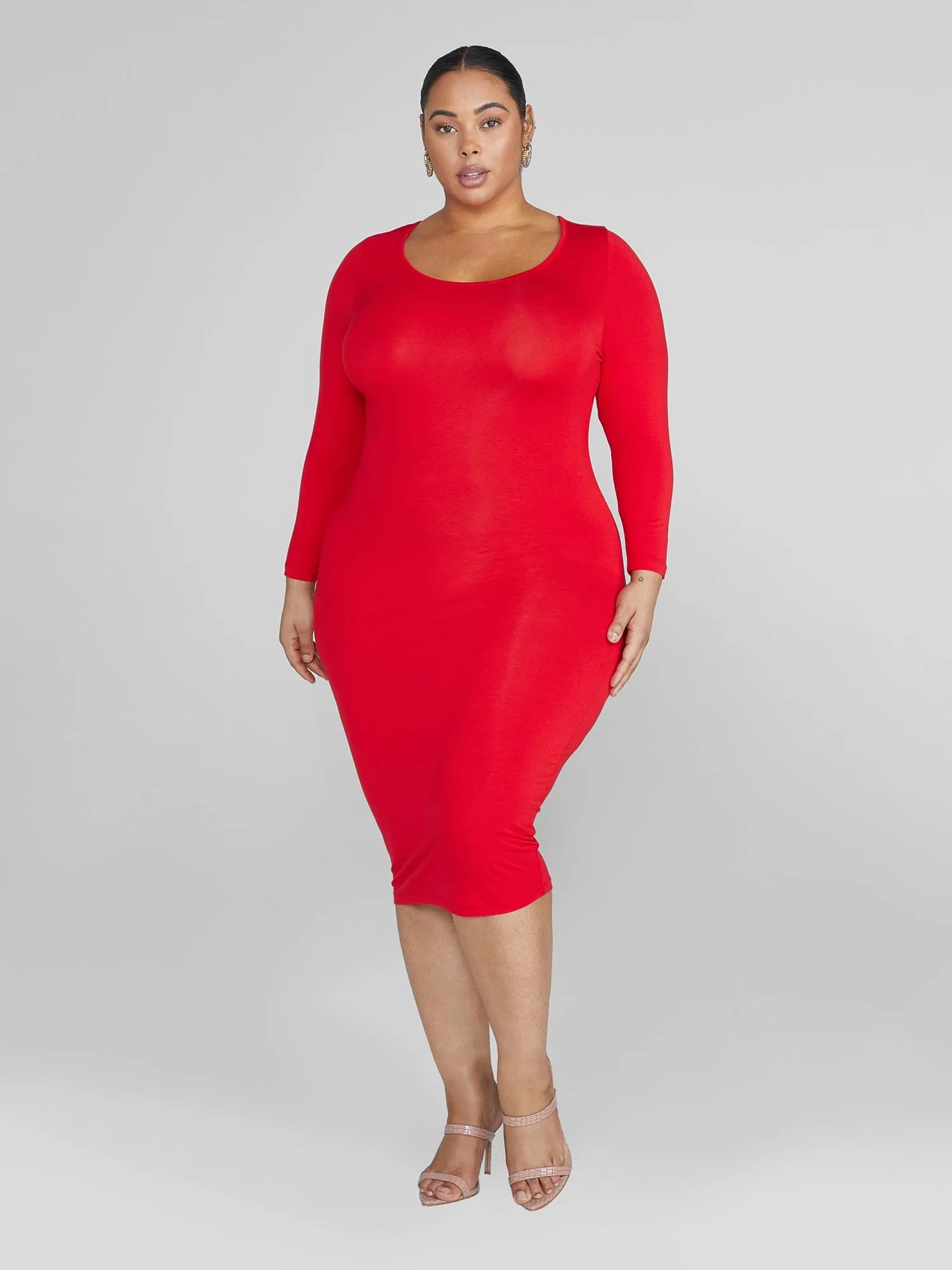 FTF Signature Long Sleeve Everyday Midi Dress