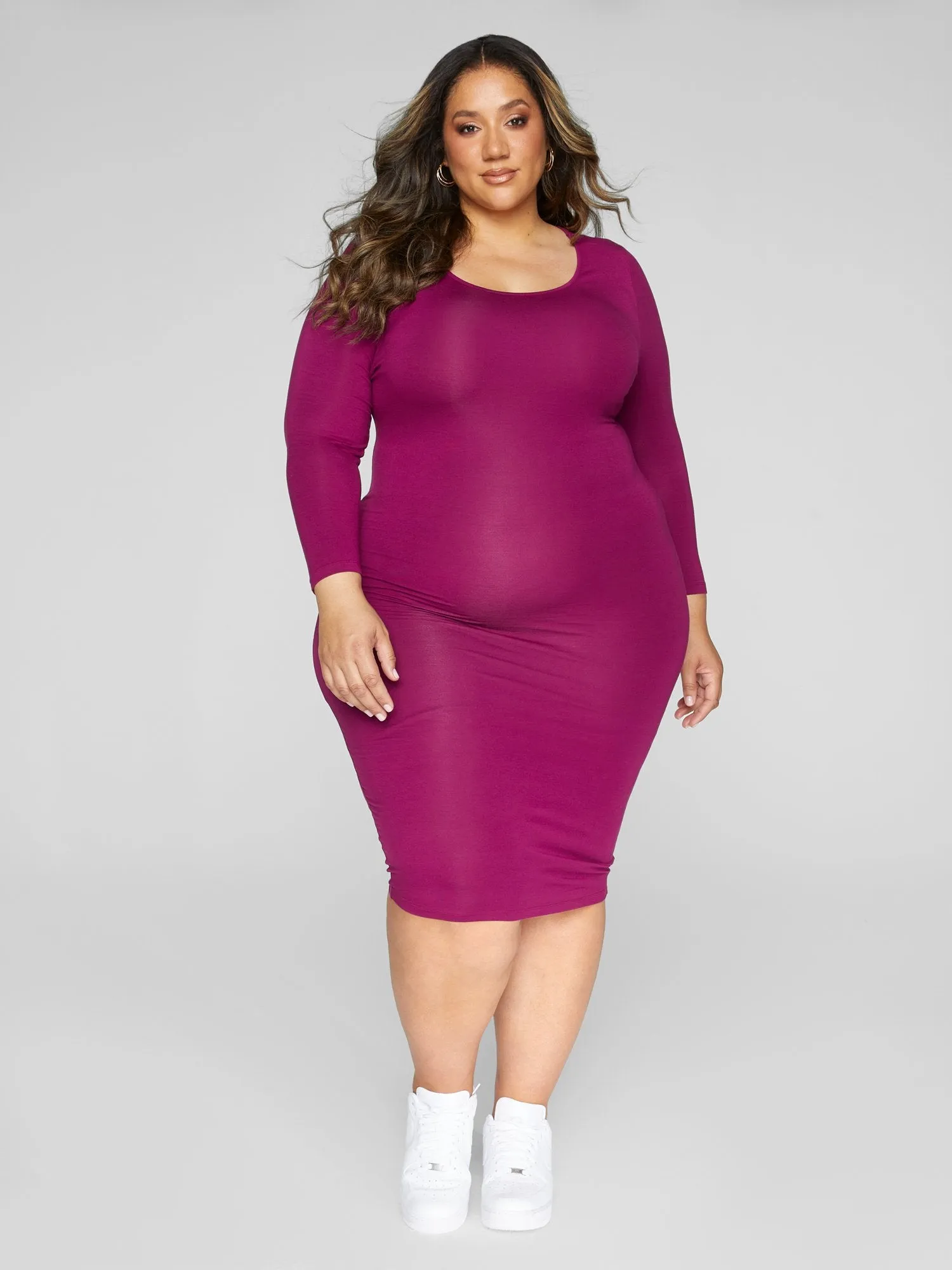 FTF Signature Long Sleeve Everyday Midi Dress