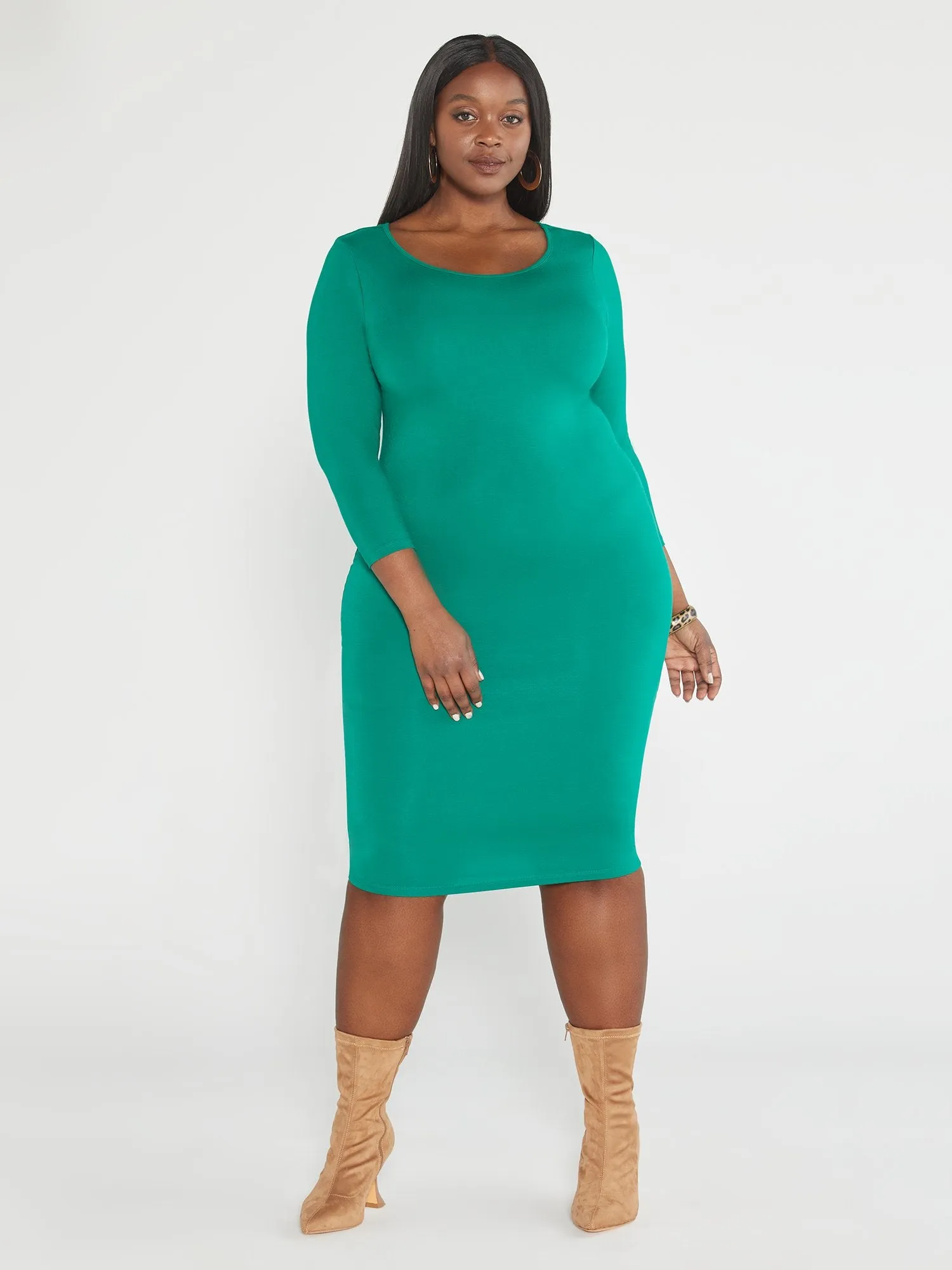 FTF Signature Long Sleeve Everyday Midi Dress