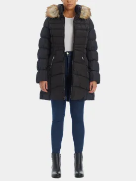 Fur Collar Hooded Puffer Coat