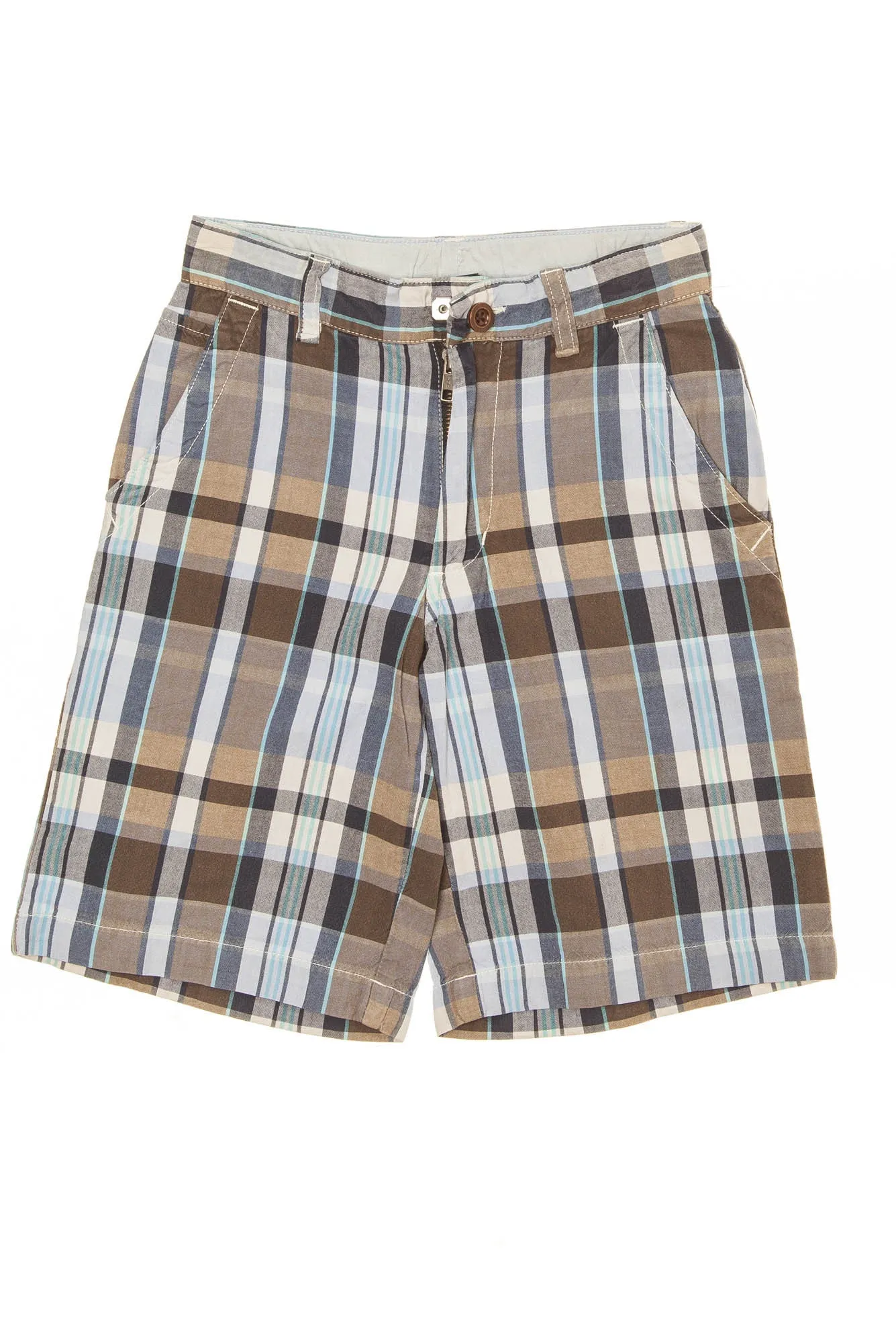 GapKids - Light Brown and Blue Plaid Shorts - 8 Slim