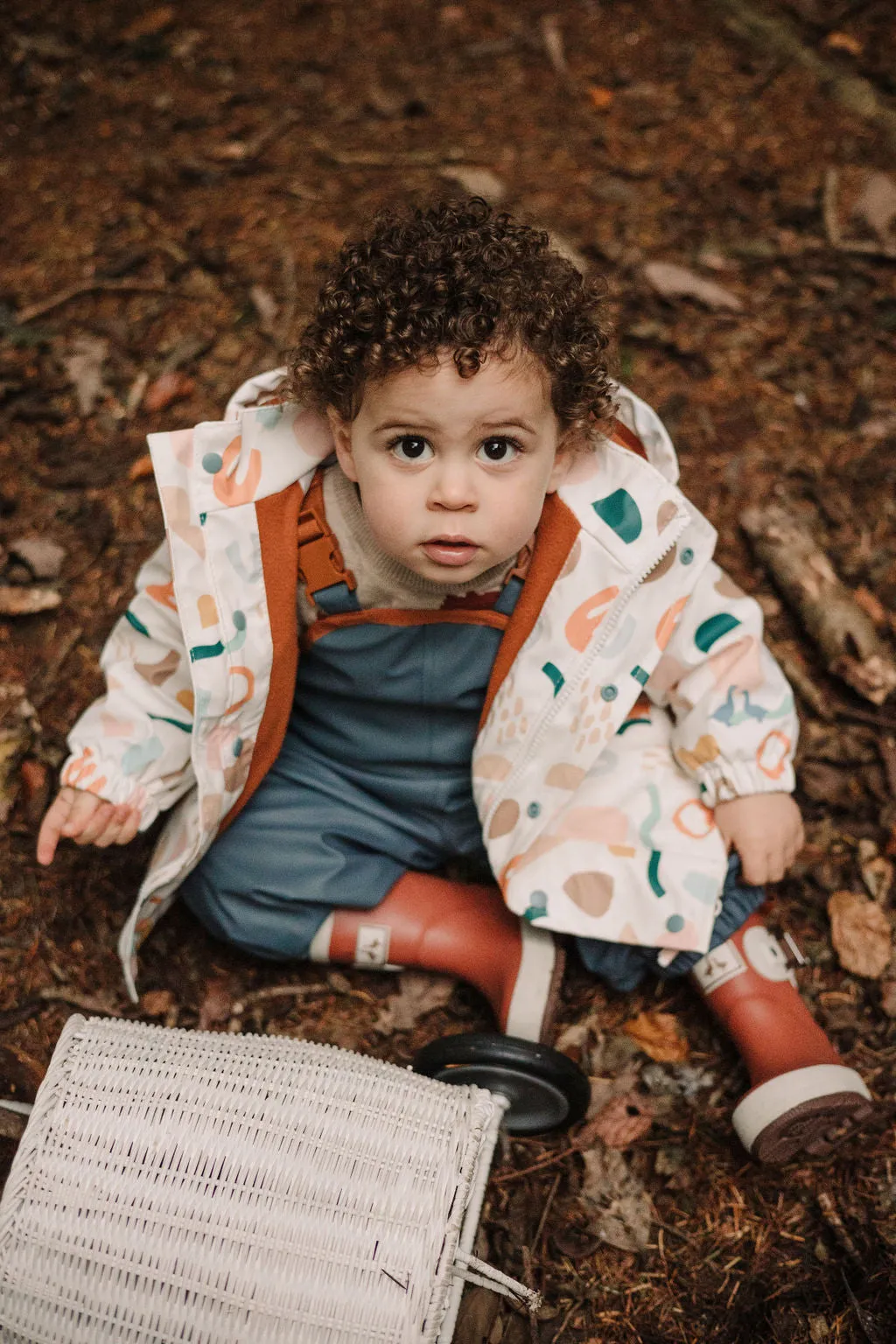 Geometric Print Puddle Duck Kids Raincoat