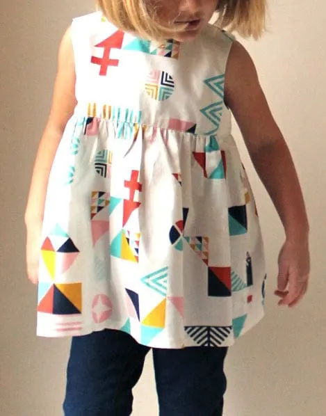 Geranium Girl's Dress Small (1yr - 5yr), Made by Rae Sewing Pattern