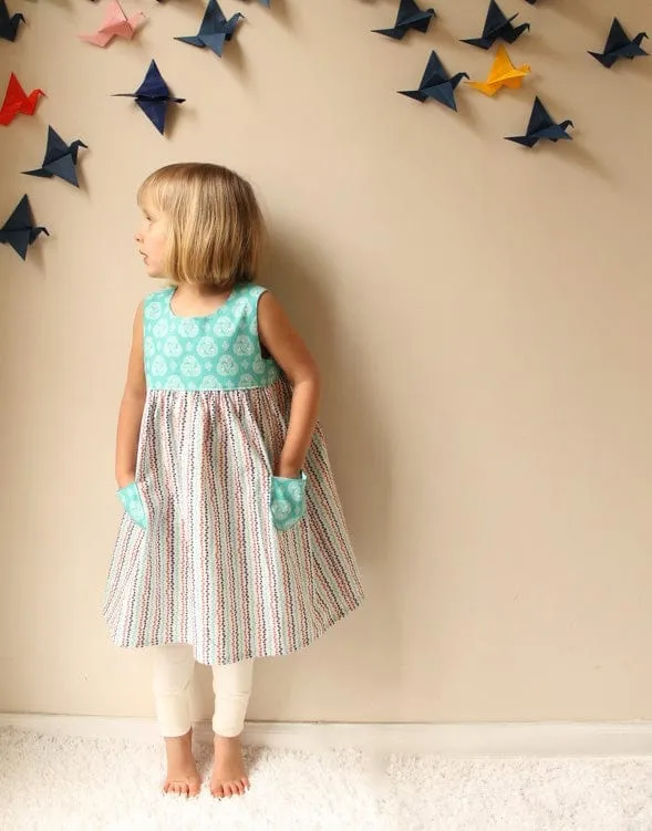 Geranium Girl's Dress Small (1yr - 5yr), Made by Rae Sewing Pattern