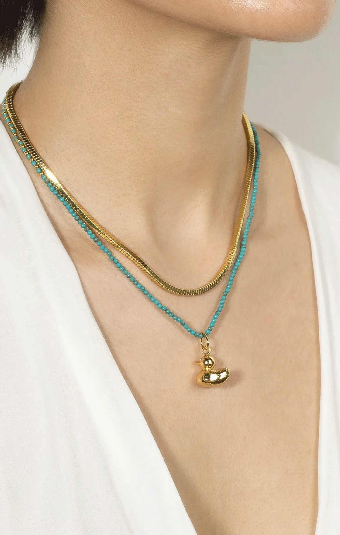 Gold Mini Duck Charm