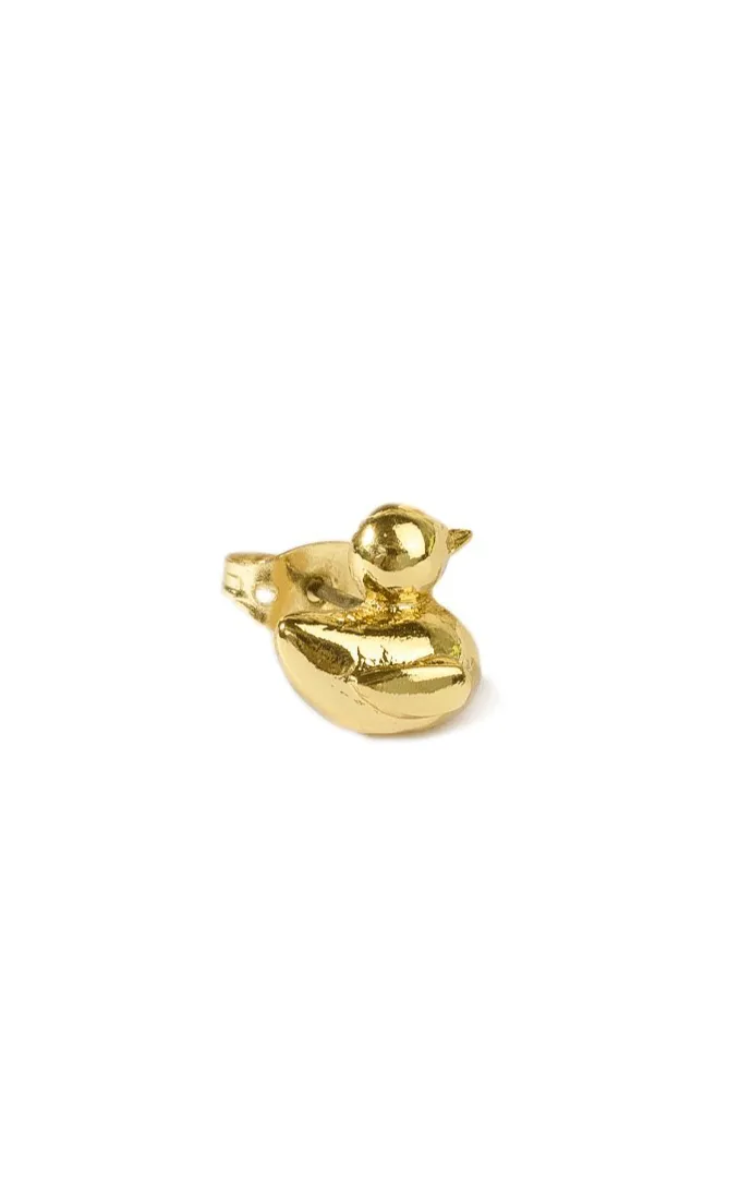 Gold Mini Duck Single Stud Earring