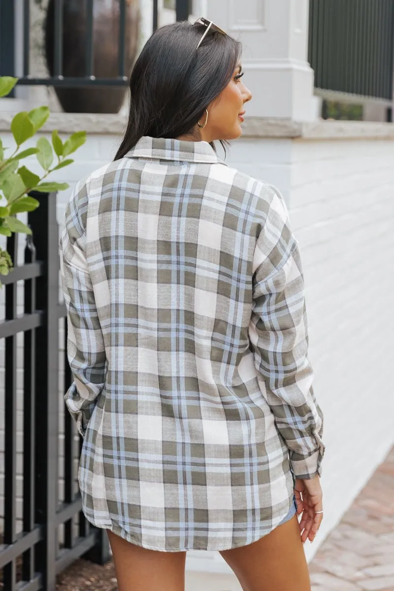 Green Plaid Button Down Shirt