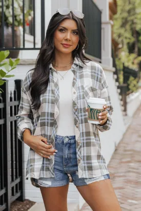 Green Plaid Button Down Shirt