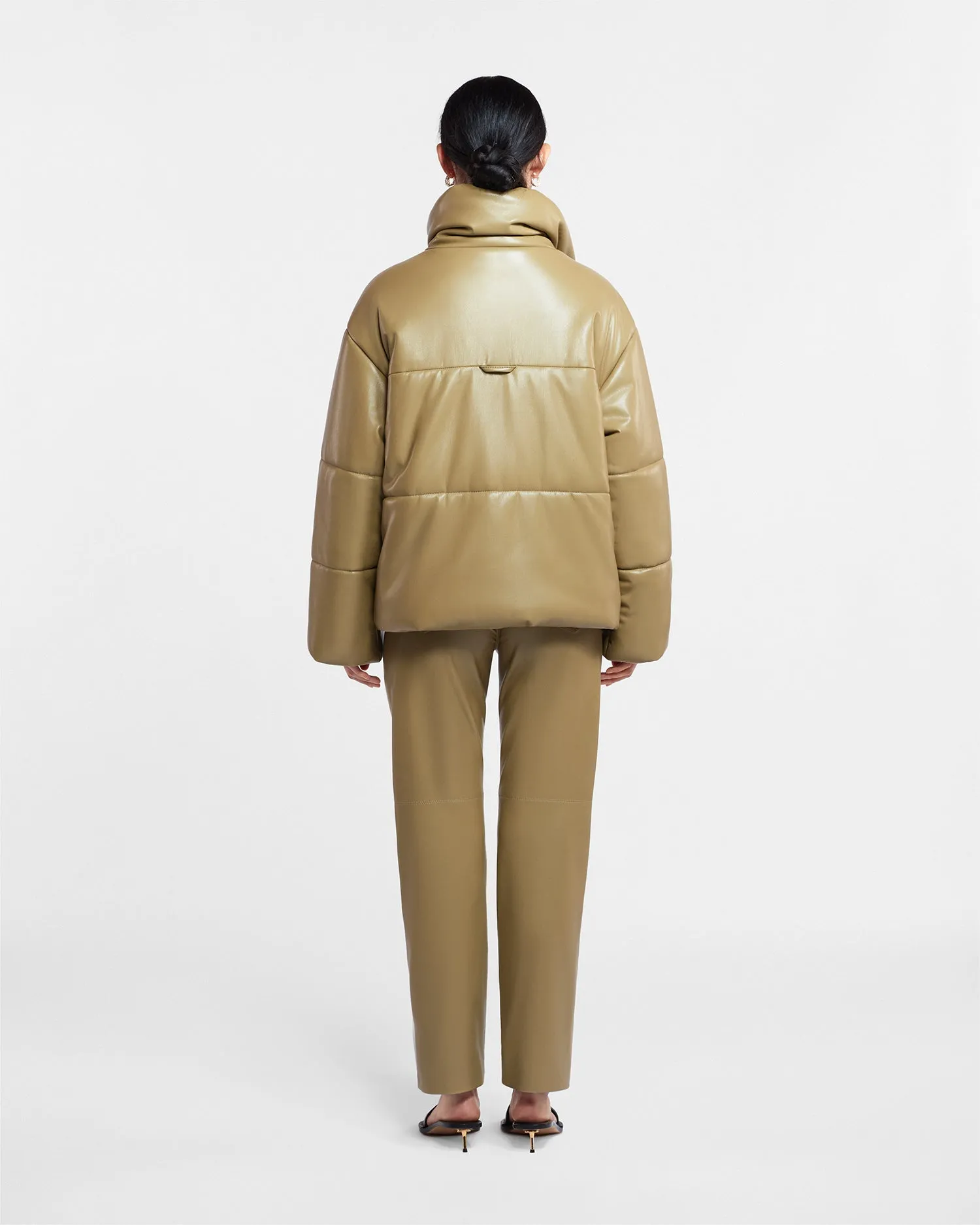 Hide - Sale Okobor™ Alt-Leather Puffer Jacket - Khaki Okobor