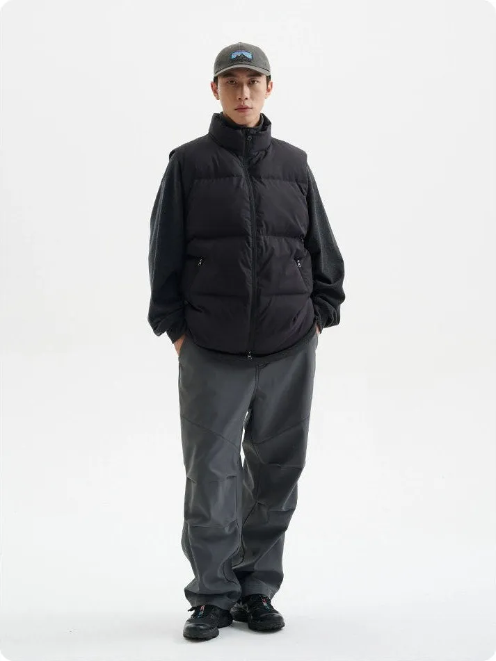 High Collar Puffer Vest with Zip Pockets