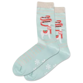 HOTSOX Women's Fuzzy Fa La Llama Non Skid Crew Socks