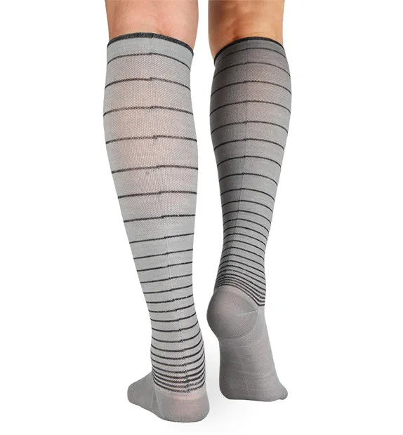 Lightweight Merino Wool Everyday Compression Socks (15-20mmHg) - Stripes - 3 Pack