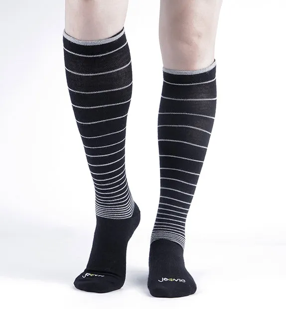 Lightweight Merino Wool Everyday Compression Socks (15-20mmHg) - Stripes - 3 Pack