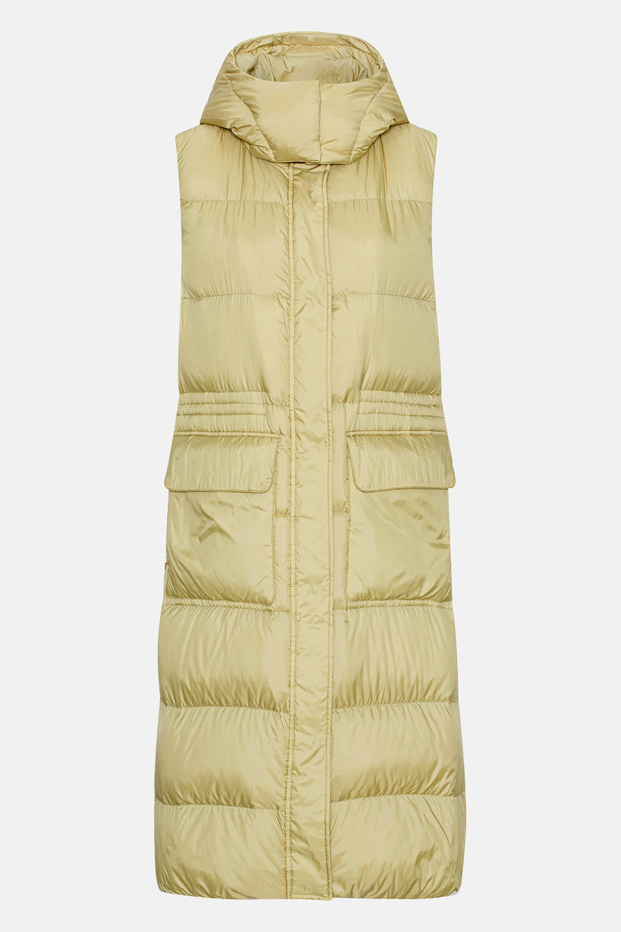 Long Down Vest - Olive Grass