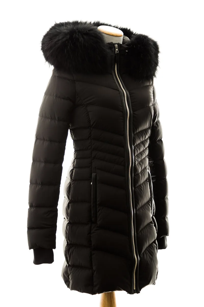 Malefica Down Parka with Fur Trim