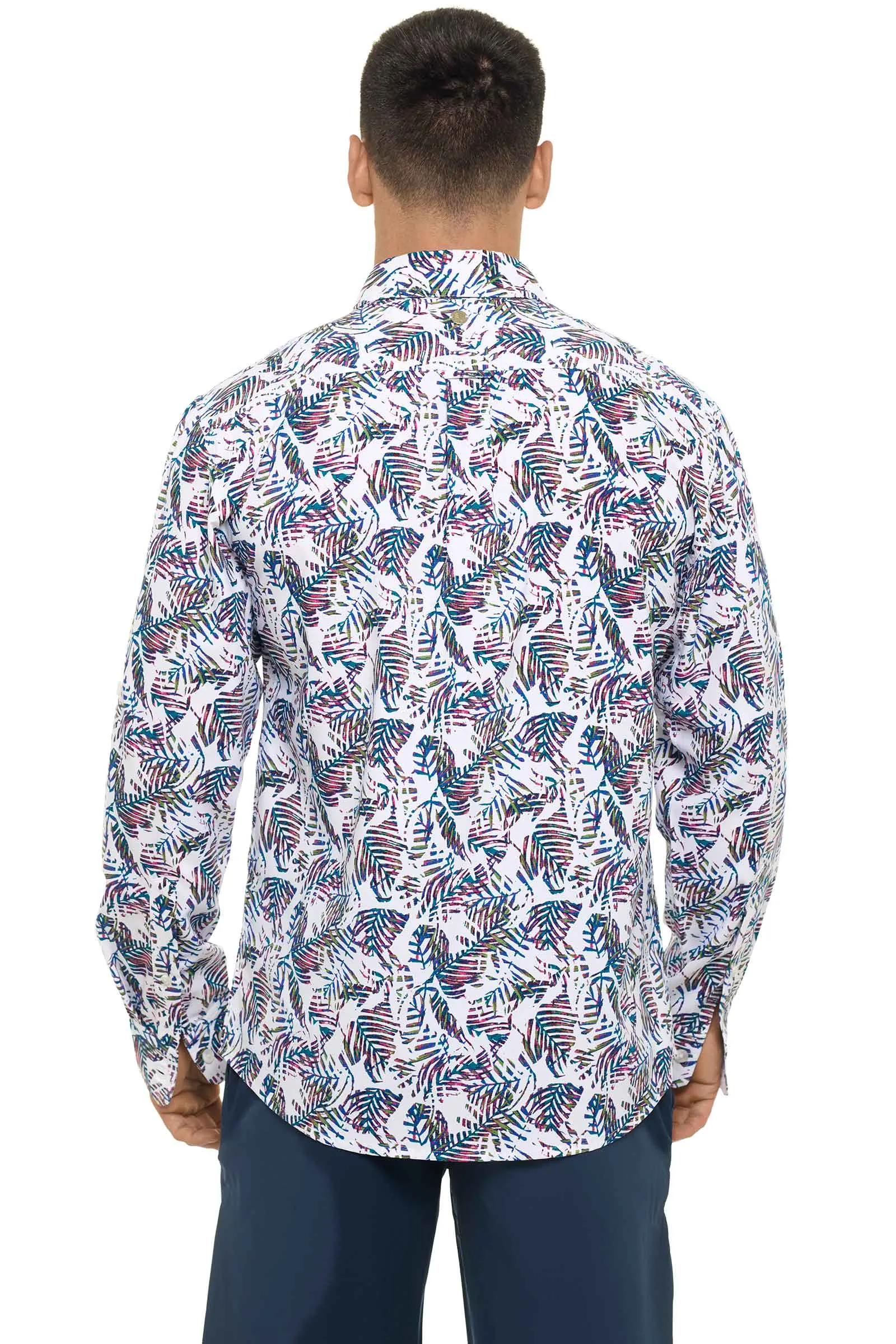 Men's Aricia Sun Shirt | Magnolia Pink Beach Leaves