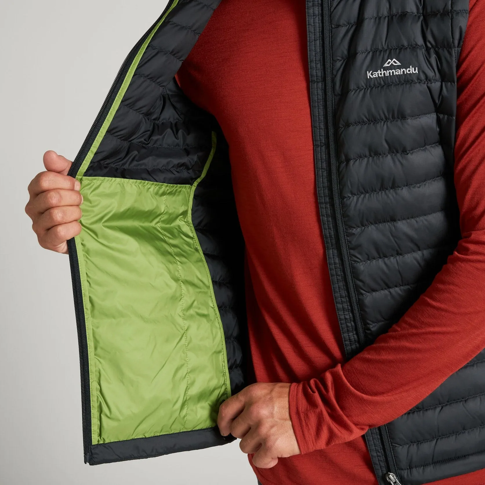 Men's Kathmandu HELI R 600 Fill Feather Down Body Warmer {KA-B0230}