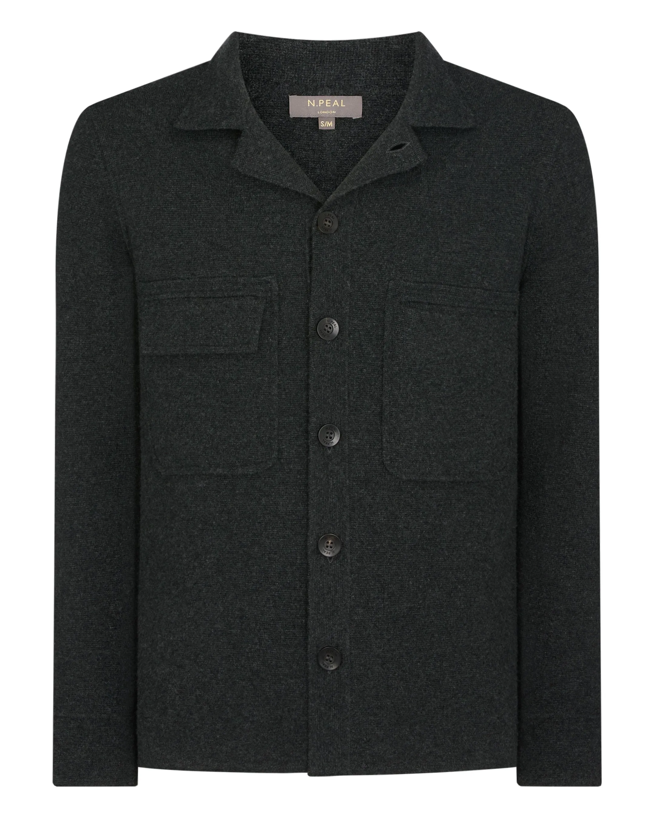 Men's Milano Cashmere Overshirt Dark Charcoal Grey