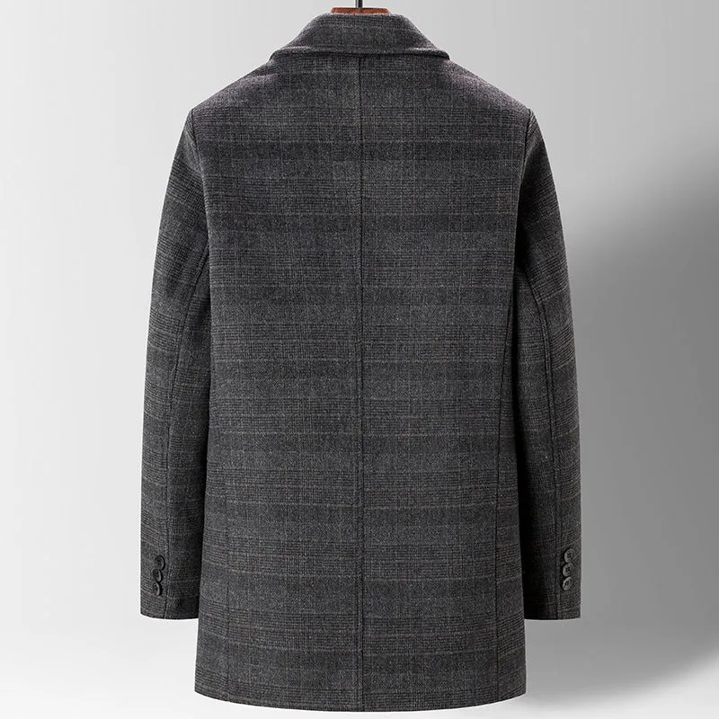 Men's Premium Business Duck Down Lining Wool Coat