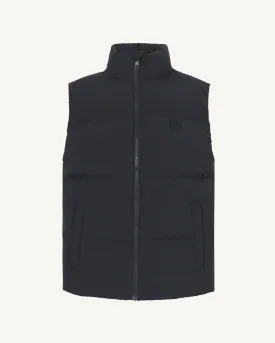 Nagano mixed puffer-style winter gilet Black