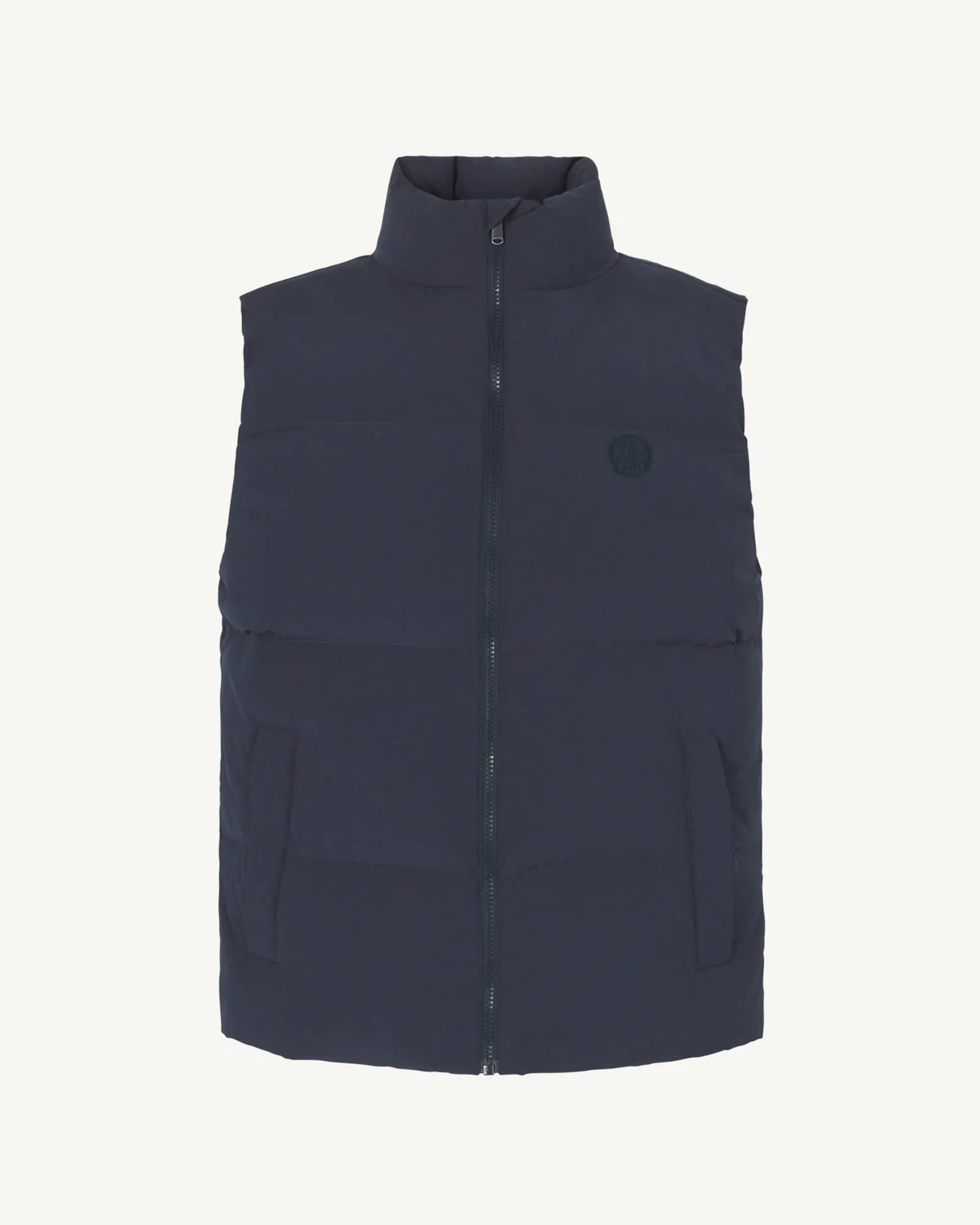 Nagano mixed puffer-style winter gilet Navy