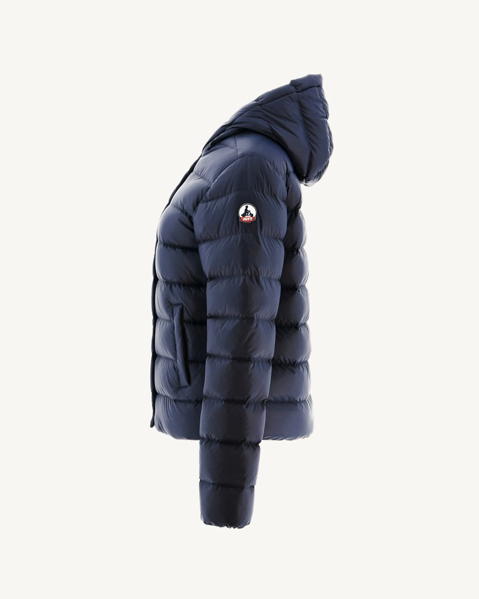 Navy Jane straight hooded puffer jacket