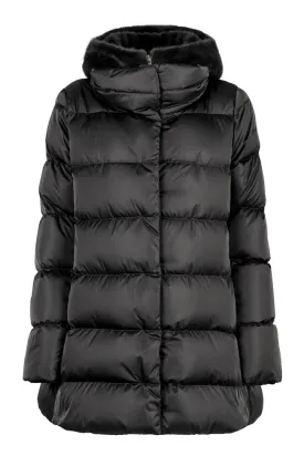 PI001934D Faux fur hood down jacket