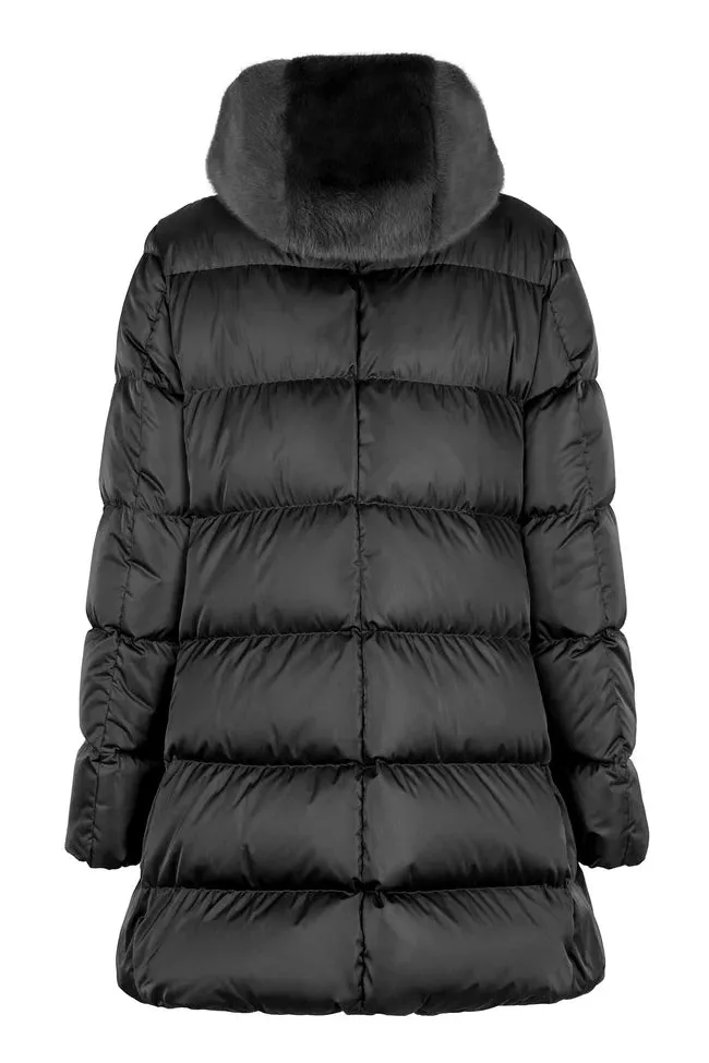 PI001934D Faux fur hood down jacket