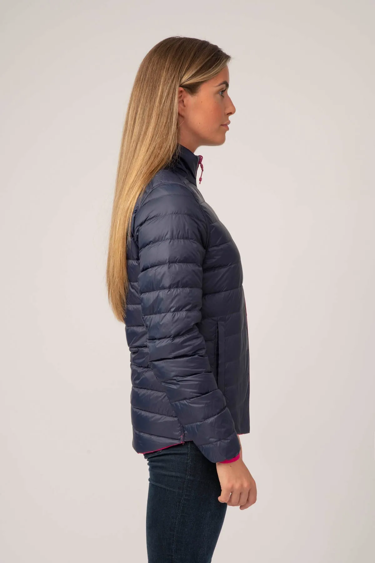 Polar II Womens Down Jacket - Fuchsia Navy