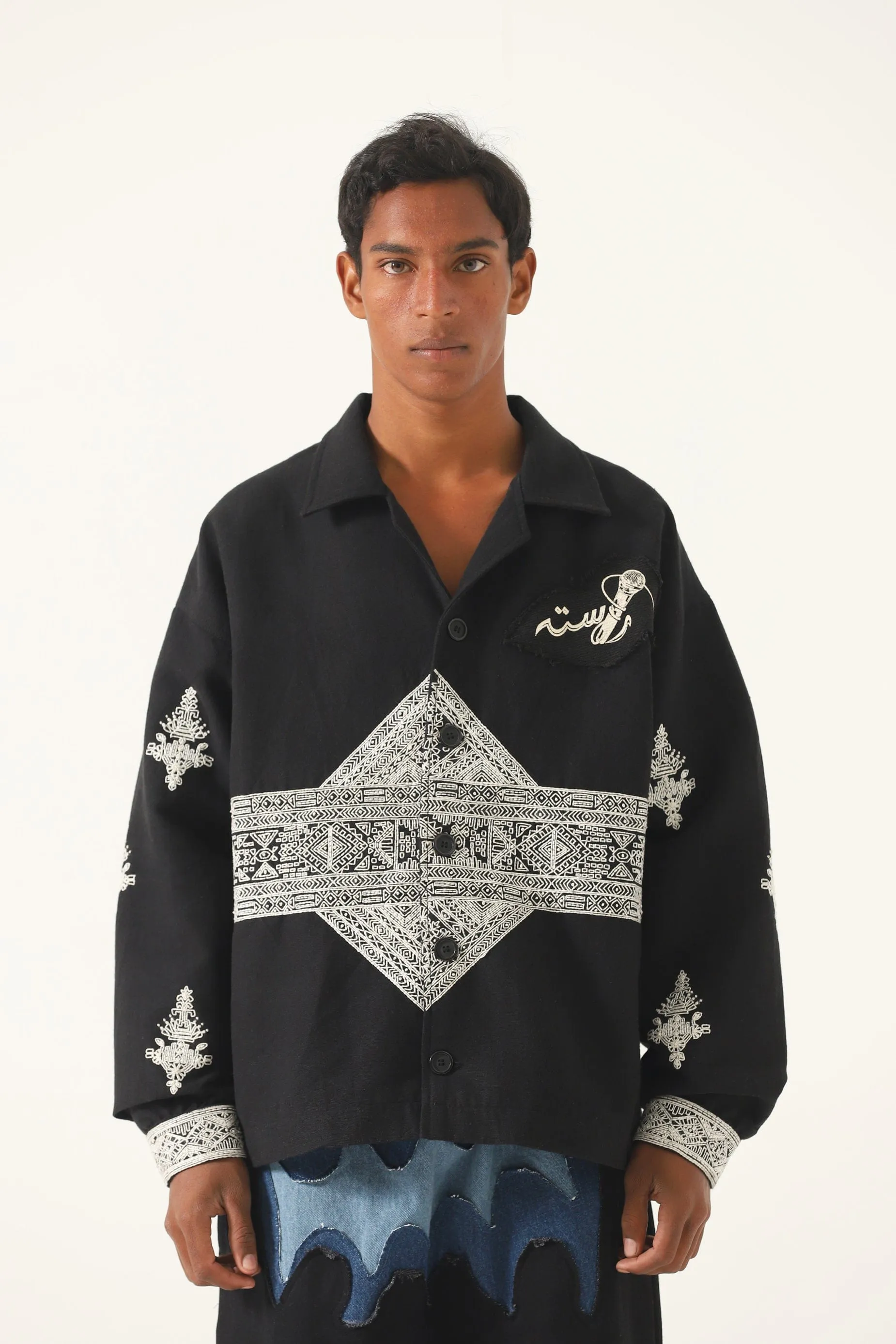 "MULHOLLAND" HAND EMBROIDERED LIGHTWEIGHT JACKET