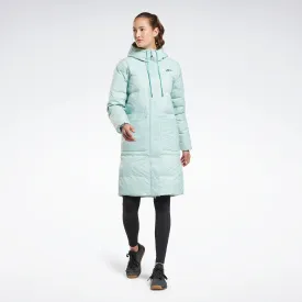 Reebok Apparel Women Outerwear Long Down Jacket Seaside Grey