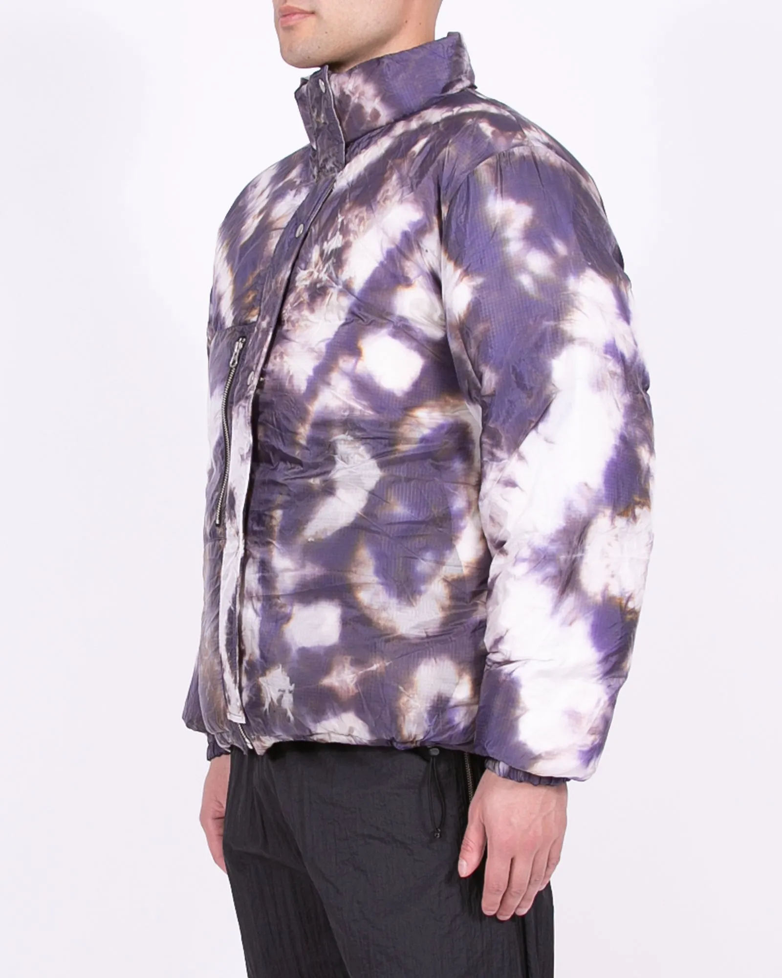 Reversible Puffer Jacket - Black/Purple Ash Dyed