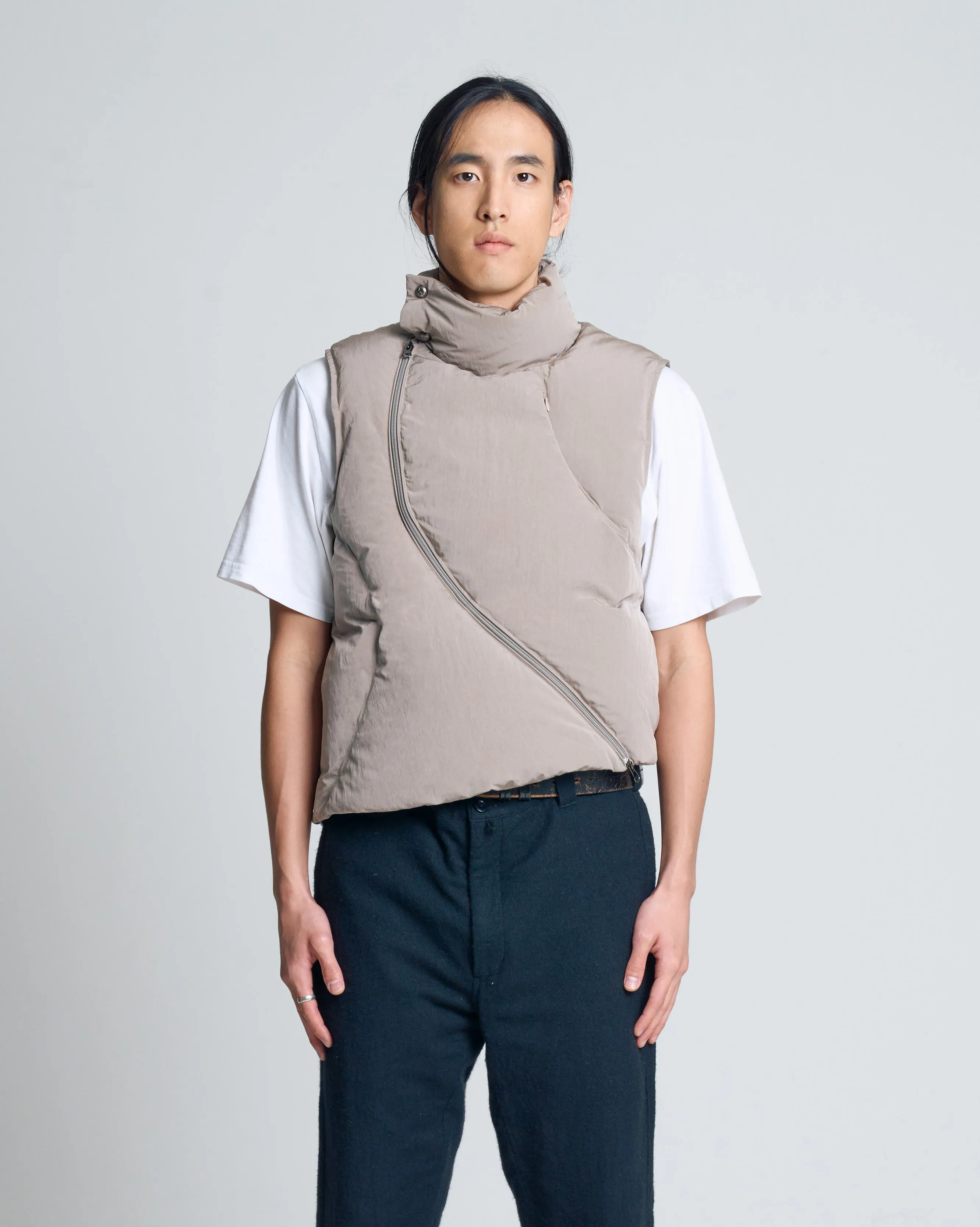 Silver Fencing Down Vest