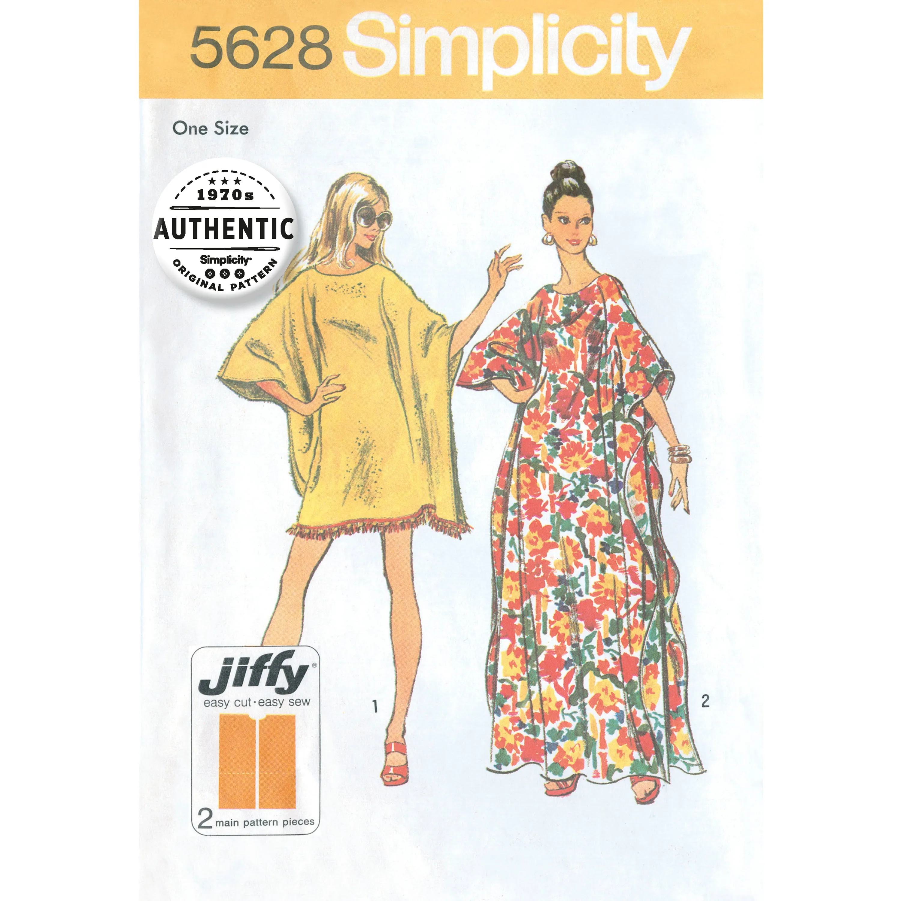 Simplicity Sewing Pattern 5628 Women's One Size Vintage Jiffy Caftan