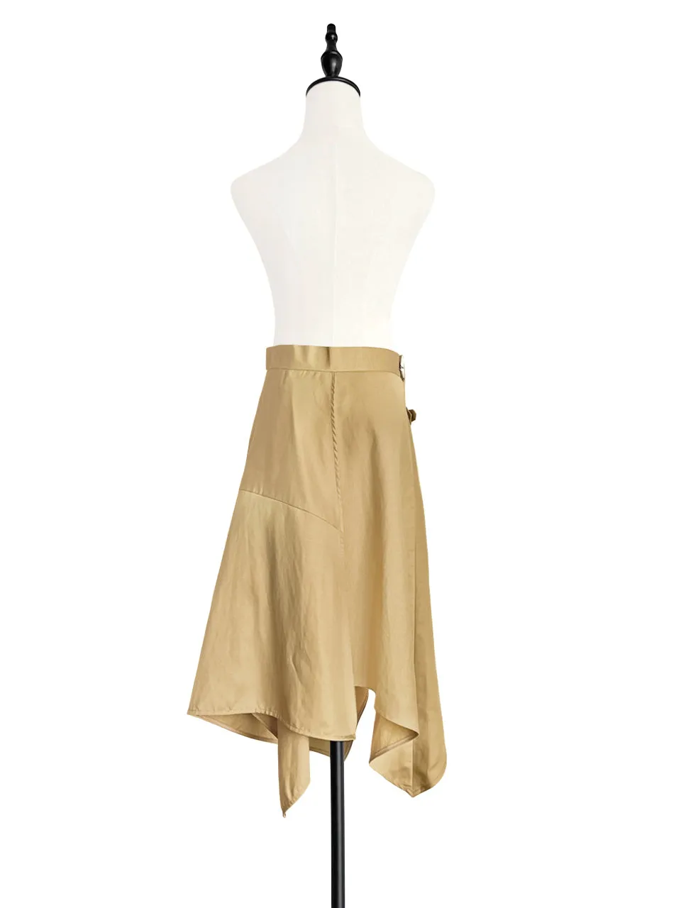 Surprise Sale! Khaki Ruched Handkerchief Hem Skirt