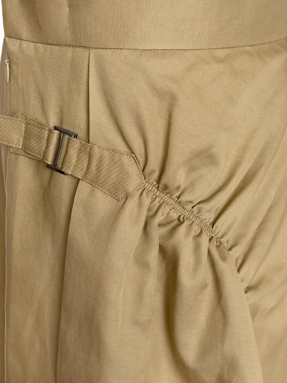 Surprise Sale! Khaki Ruched Handkerchief Hem Skirt