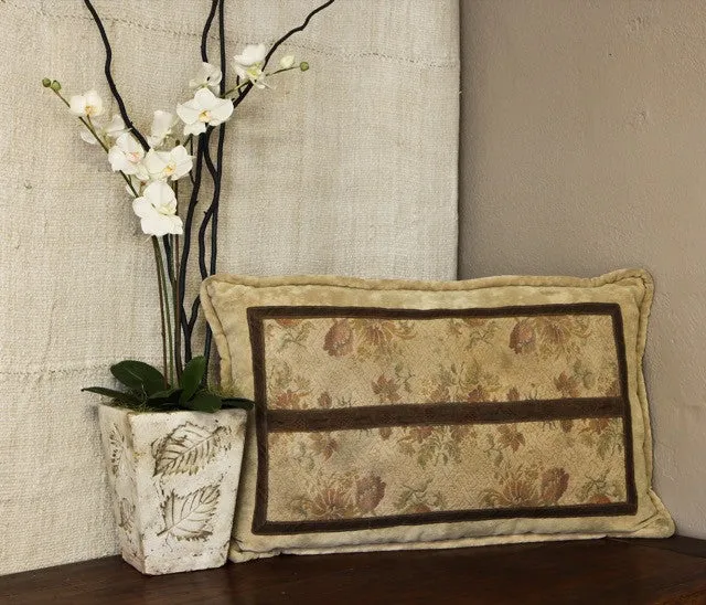 Tapestry Bolster with Bronze Trim