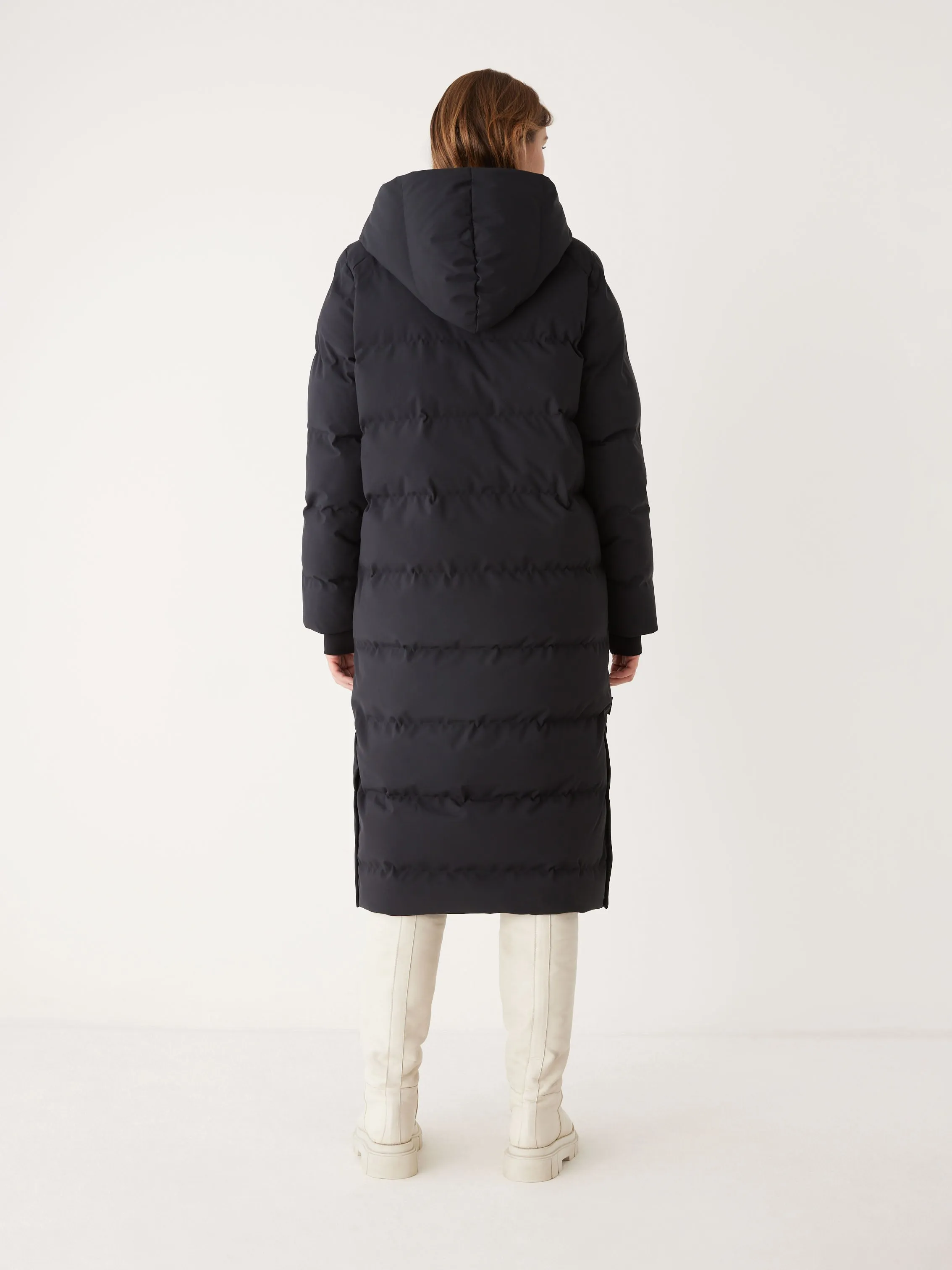 The Highland Long Puffer Coat in Black