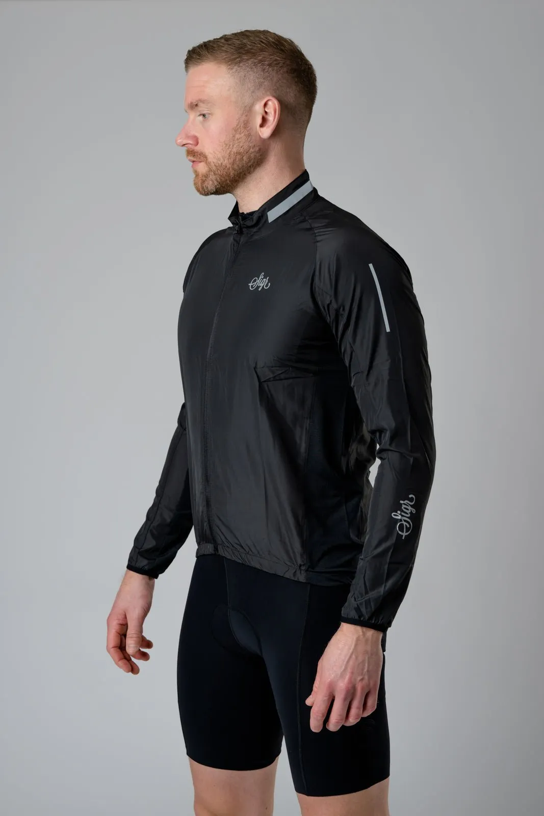 Treriksröset Black Men's Cycling Wind/Pack Jacket